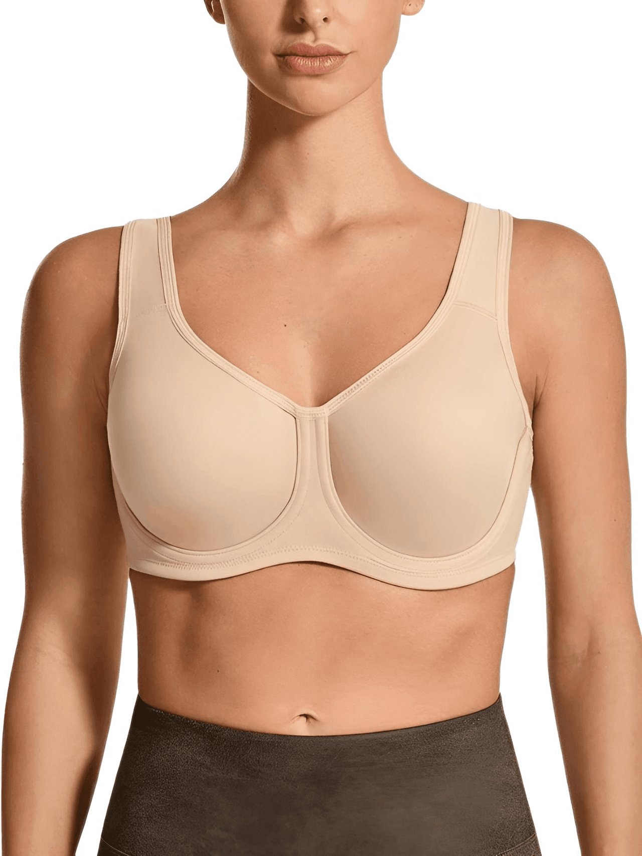 Women's Max Control Solid High Impact Plus Size Underwire Sports Bra -, Sports Bra , Drestiny , 34, 36, 38, 40, 42, 44, 46, 48, Australia, Canada, New Zealand, Sports Bras, Tan, United Kingdom, United States , Drestiny , www.shopdrestiny.com