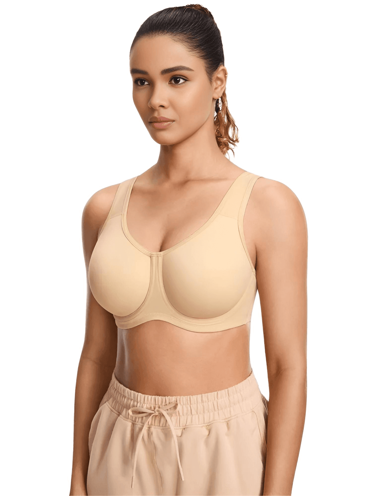 Women's Max Control Solid High Impact Plus Size Underwire Sports Bra -, Sports Bra , Drestiny , 34, 36, 38, 40, 42, 44, 46, 48, Australia, Canada, New Zealand, Sports Bras, Tan, United Kingdom, United States , Drestiny , www.shopdrestiny.com