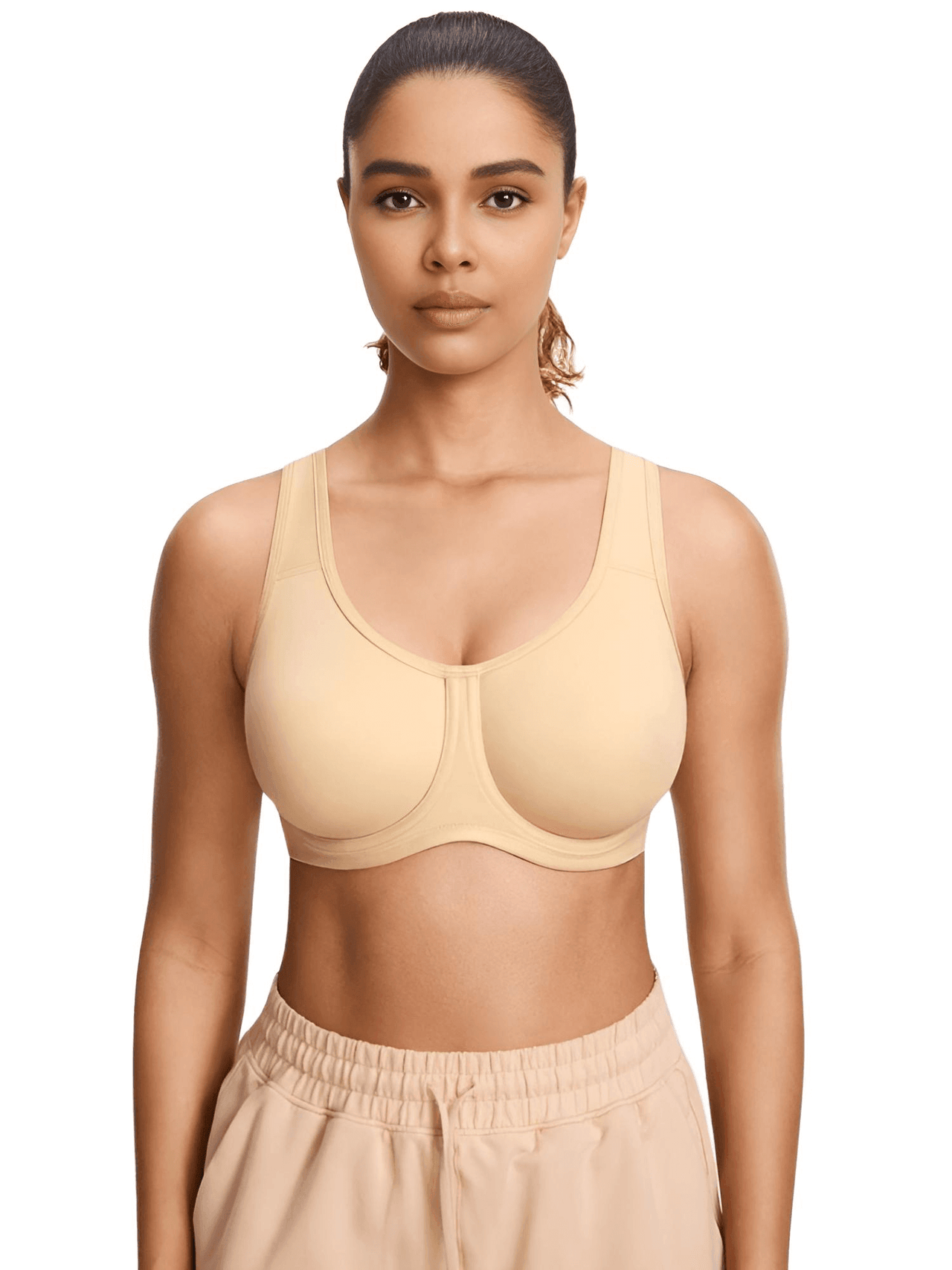 Women's Max Control Solid High Impact Plus Size Underwire Sports Bra -, Sports Bra , Drestiny , 34, 36, 38, 40, 42, 44, 46, 48, Australia, Canada, New Zealand, Sports Bras, Tan, United Kingdom, United States , Drestiny , www.shopdrestiny.com