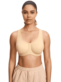 Thumbnail for Women's Max Control Solid High Impact Plus Size Underwire Sports Bra -, Sports Bra , Drestiny , 34, 36, 38, 40, 42, 44, 46, 48, Australia, Canada, New Zealand, Sports Bras, Tan, United Kingdom, United States , Drestiny , www.shopdrestiny.com