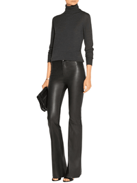 Thumbnail for Women's Mid-Waist Slim Flare Black Leather Pants -, Pants , Drestiny , Australia, Black, Casual Pants, Dress Pants, FR, L, Leather Pants, M, New Zealand, S, United Kingdom, United States, XL, XS, XXL , Drestiny , www.shopdrestiny.com