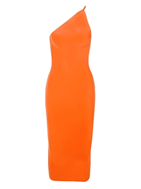 Thumbnail for Women's One Shoulder Bandage Dress -, One Shoulder Dress , Drestiny , Australia, Black, FR, Knee Length Dresses, L, M, Midi Dresses, New Zealand, One Shoulder, Orange, Pink, S, Sleeveless, United Kingdom, United States, White, XL, XS , Drestiny , www.shopdrestiny.com