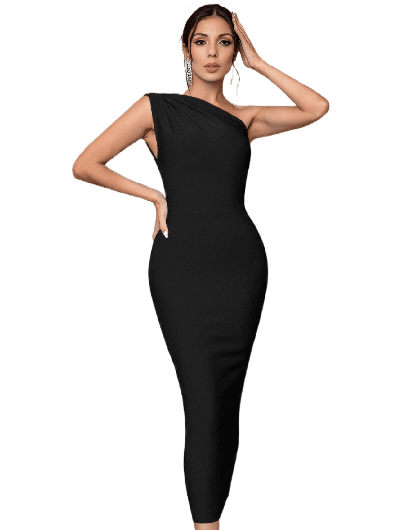 Women's One Shoulder Bandage Dress -, Dress , Drestiny , Australia, Black, Blue, Canada, Dark Blue, Deep Pink, FR, L, Light Blue, M, Midi Dresses, New Zealand, One Shoulder, Pink, Red, S, Sky Blue, Sleeveless, United Kingdom, United States, XS , Drestiny , www.shopdrestiny.com