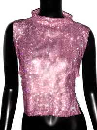 Thumbnail for Women's Rhinestone Top -, Rhinestone Top , Drestiny , Australia, Black, Blue, Canada, Casual Shirts, Crop Tops, Gold, Green, New Zealand, Pink, Red, S, Silver, Sleeveless, Tank Tops, Turtlenecks, United Kingdom, United States , Drestiny , www.shopdrestiny.com