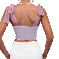 Thumbnail for Women's Purple Lace Corset Crop Top -, Crop Tops , Drestiny , Australia, Canada, Casual Shirts, Corsets, Crop Tops, Dress Shirts, Gender_Women, L, Light Purple, M, New Zealand, Purple, S, Sleeveless, United Kingdom, United States , Drestiny , www.shopdrestiny.com