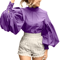 Thumbnail for Women's Lantern Sleeve Blouse -, Blouse , Drestiny , 4XL, 5XL, Australia, Black, Blouses, Casual Shirts, Dress Shirts, L, Long Sleeves, M, New Zealand, Purple, S, United Kingdom, United States, White, XL, XXL, XXXL , Drestiny , www.shopdrestiny.com