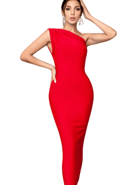 Thumbnail for Women's One Shoulder Bandage Dress -, Dress , Drestiny , Australia, Black, Blue, Canada, Dark Blue, Deep Pink, FR, L, Light Blue, M, Midi Dresses, New Zealand, One Shoulder, Pink, Red, S, Sky Blue, Sleeveless, United Kingdom, United States, XS , Drestiny , www.shopdrestiny.com