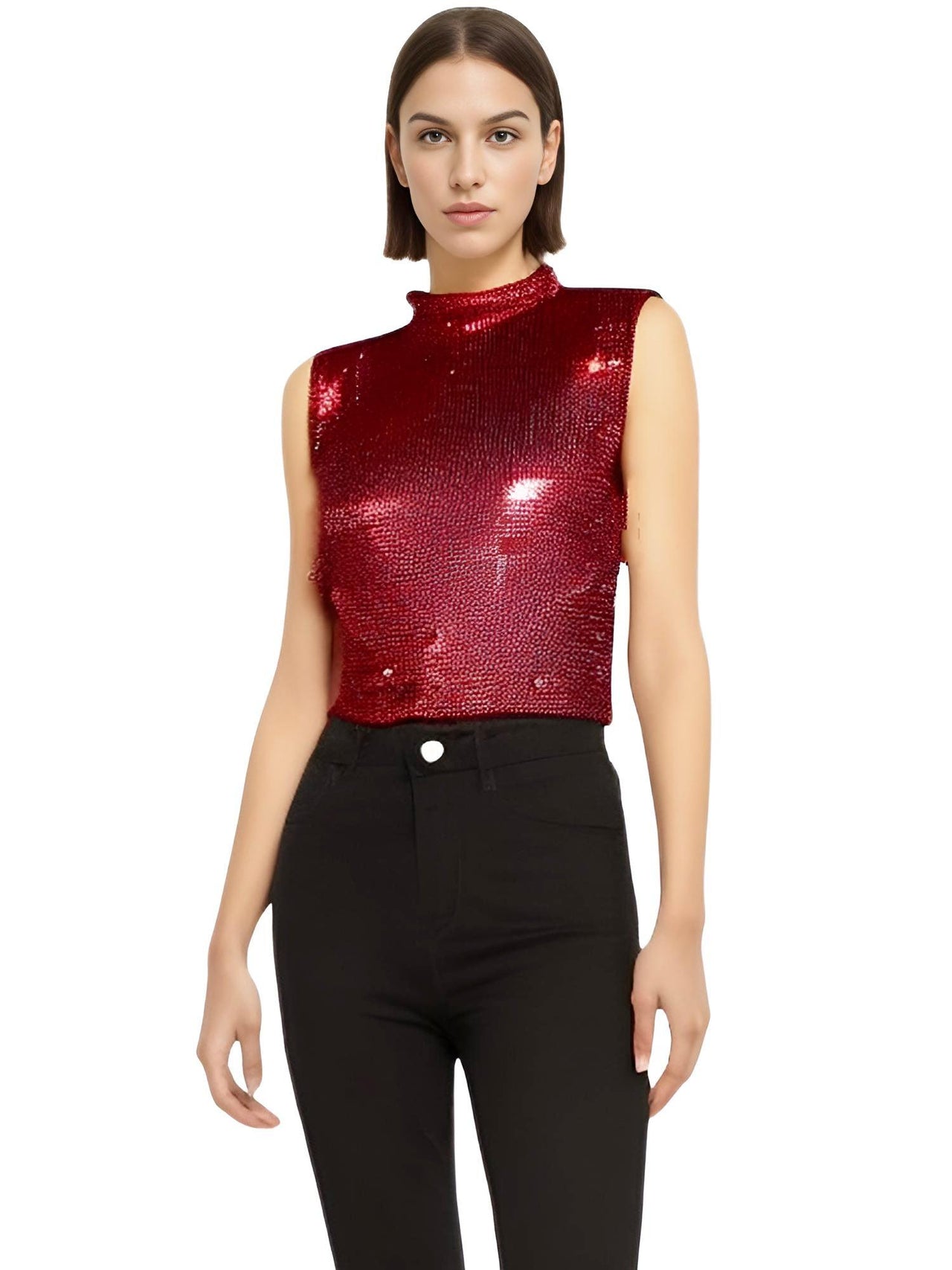 Women's Rhinestone Top -, Rhinestone Top , Drestiny , Australia, Black, Blue, Canada, Casual Shirts, Crop Tops, Gold, Green, New Zealand, Pink, Red, S, Silver, Sleeveless, Tank Tops, Turtlenecks, United Kingdom, United States , Drestiny , www.shopdrestiny.com