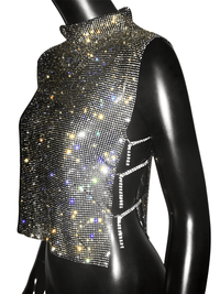 Thumbnail for Women's Rhinestone Top -, Rhinestone Top , Drestiny , Australia, Black, Blue, Canada, Casual Shirts, Crop Tops, Gold, Green, New Zealand, Pink, Red, S, Silver, Sleeveless, Tank Tops, Turtlenecks, United Kingdom, United States , Drestiny , www.shopdrestiny.com