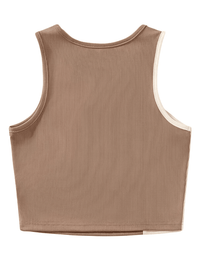 Thumbnail for Women's Ribbed Knit Color Block Tank Top -, Crop Top , Drestiny , Australia, Beige, Black, Blue, Brown, Canada, Casual Shirts, Crop Tops, Gender_Women, Green, L, Light Blue, M, New Zealand, Olive, Olive Green, S, Sleeveless, Tank Tops, United Kingdom, United States, White , Drestiny , www.shopdrestiny.com