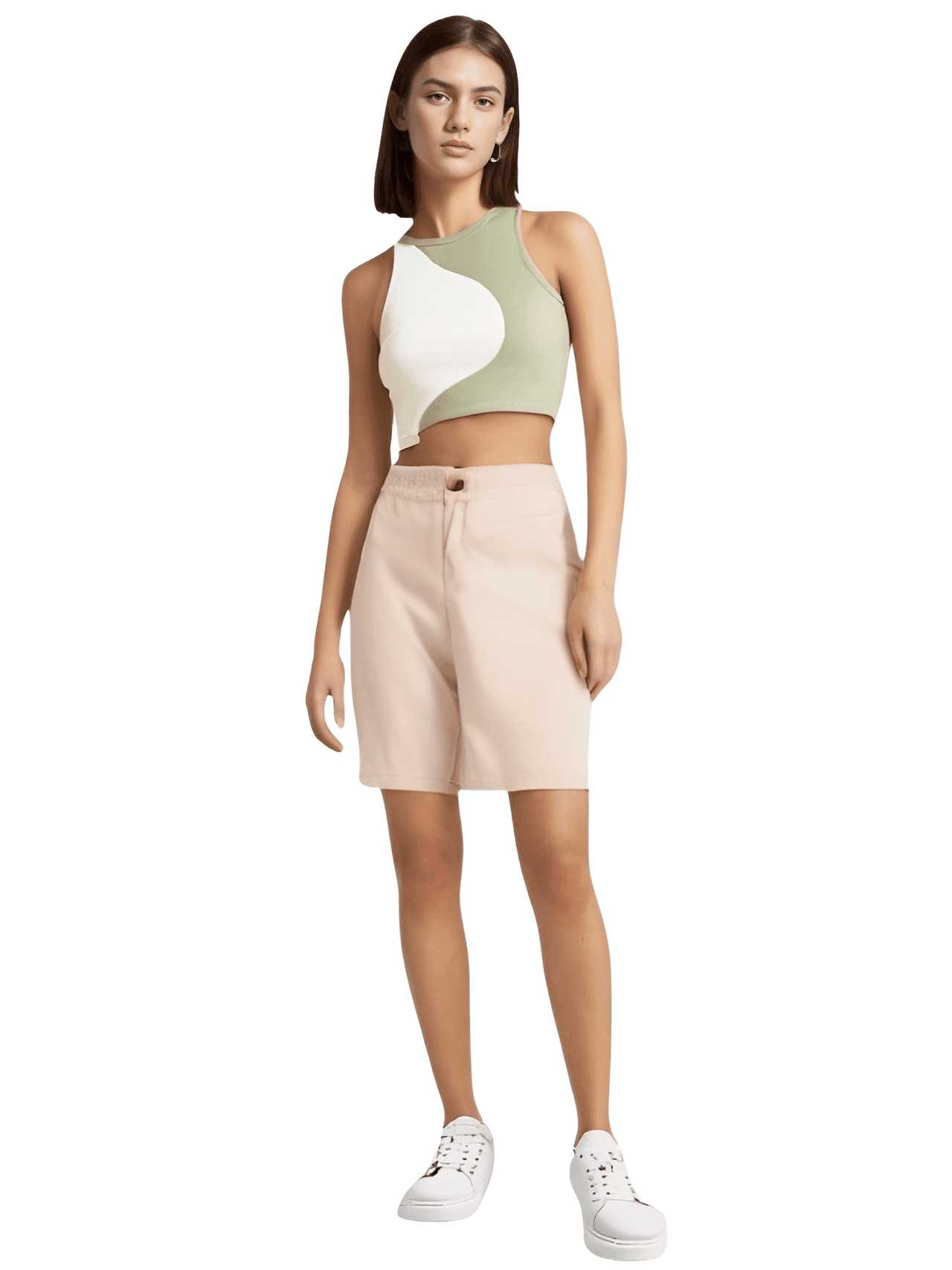 Women's Ribbed Knit Color Block Tank Top -, Crop Top , Drestiny , Australia, Beige, Black, Blue, Brown, Canada, Casual Shirts, Crop Tops, Gender_Women, Green, L, Light Blue, M, New Zealand, Olive, Olive Green, S, Sleeveless, Tank Tops, United Kingdom, United States, White , Drestiny , www.shopdrestiny.com