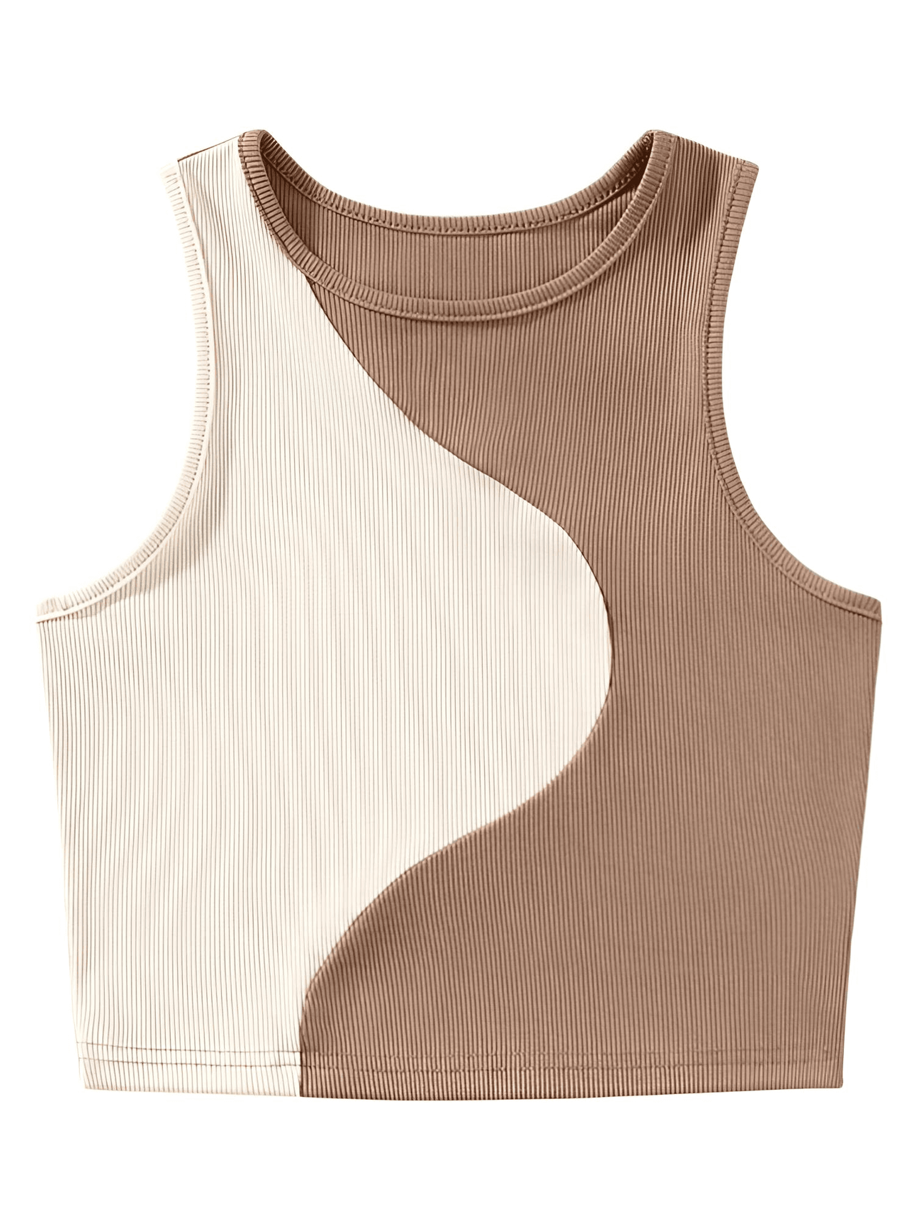 Women's Ribbed Knit Color Block Tank Top -, Crop Top , Drestiny , Australia, Beige, Black, Blue, Brown, Canada, Casual Shirts, Crop Tops, Gender_Women, Green, L, Light Blue, M, New Zealand, Olive, Olive Green, S, Sleeveless, Tank Tops, United Kingdom, United States, White , Drestiny , www.shopdrestiny.com