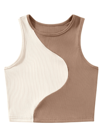 Thumbnail for Women's Ribbed Knit Color Block Tank Top -, Crop Top , Drestiny , Australia, Beige, Black, Blue, Brown, Canada, Casual Shirts, Crop Tops, Gender_Women, Green, L, Light Blue, M, New Zealand, Olive, Olive Green, S, Sleeveless, Tank Tops, United Kingdom, United States, White , Drestiny , www.shopdrestiny.com