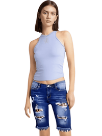 Thumbnail for Women's Ripped Jean Summer Shorts -, Shorts , Drestiny , Australia, Black, Brown, Canada, Dark Blue, L, Leopard, Light Blue, M, New Zealand, Red, S, Shorts, United Kingdom, United States, XL, XXL , Drestiny , www.shopdrestiny.com