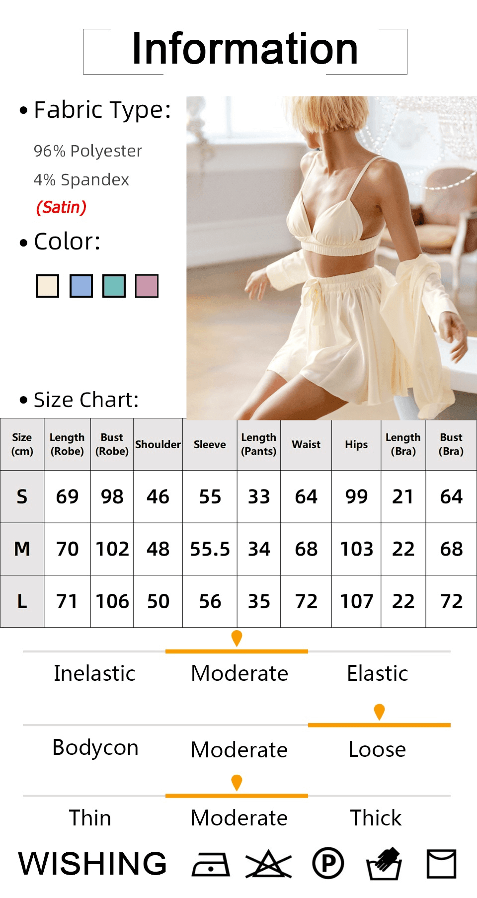 Women's Satin 3 Piece Pajamas Sexy Shorts + Shirt Set With Bralette -, Pajama Sets , Drestiny , Australia, Black, Blue, Canada, Champagne, Cyan, Green, Grey, L, Light Green, Light Pink, M, New Zealand, Pajamas, Pink, Purple, Robes, S, Sets, Shorts, United Kingdom, United States, White , Drestiny , www.shopdrestiny.com