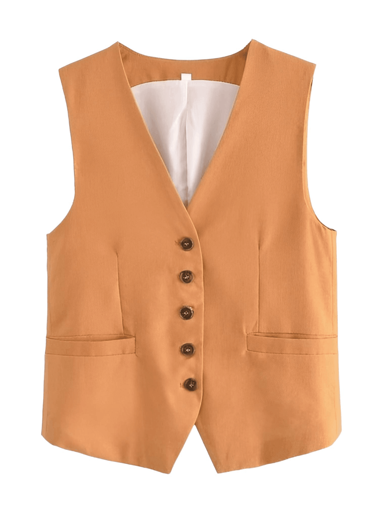 Women's Slim-Fit Sleeveless Suit Vest + High Waist Shorts Causal Set -, Sets , Drestiny , Army Green, Australia, Beige, Black, Canada, Dark Blue, Khaki, New Zealand, Orange, Short Sets, Shorts, Sleeveless, United Kingdom, United States, Vests, White , Drestiny , www.shopdrestiny.com