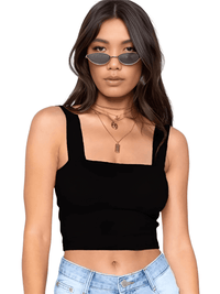 Thumbnail for Women's Square Neck Sleeveless Summer Crop Top -, Crop Top , Drestiny , Australia, Black, Canada, Casual Shirts, Crop Tops, Gender_Women, L, Light Blue, M, New Zealand, Orange, Red, S, Sleeveless, United Kingdom, United States, White, XS , Drestiny , www.shopdrestiny.com