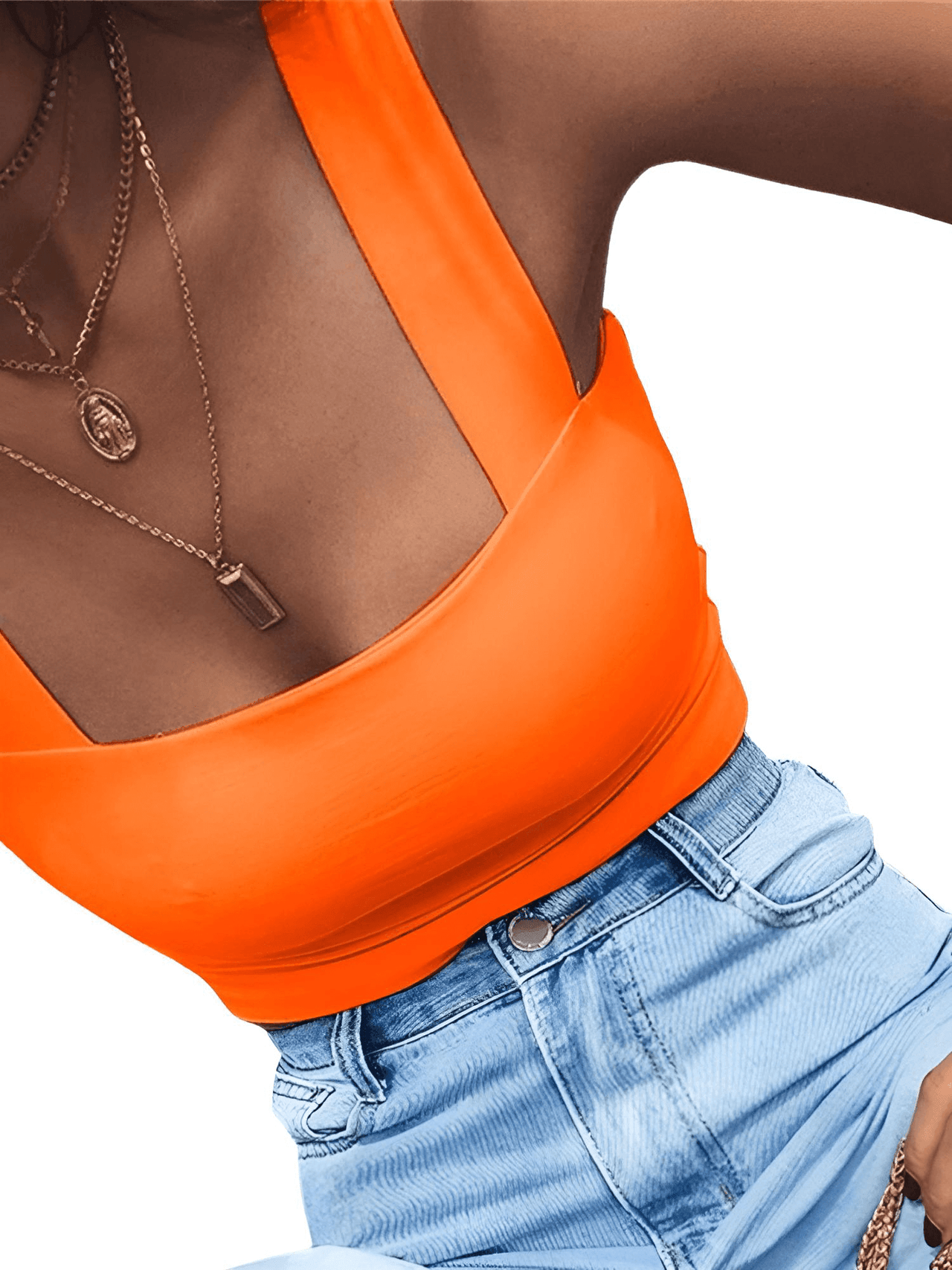 Women's Square Neck Sleeveless Summer Crop Top -, Crop Top , Drestiny , Australia, Black, Canada, Casual Shirts, Crop Tops, Gender_Women, L, Light Blue, M, New Zealand, Orange, Red, S, Sleeveless, United Kingdom, United States, White, XS , Drestiny , www.shopdrestiny.com