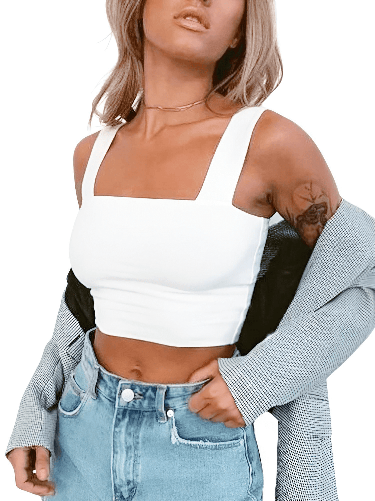 Women's Square Neck Sleeveless Summer Crop Top -, Crop Top , Drestiny , Australia, Black, Canada, Casual Shirts, Crop Tops, Gender_Women, L, Light Blue, M, New Zealand, Orange, Red, S, Sleeveless, United Kingdom, United States, White, XS , Drestiny , www.shopdrestiny.com