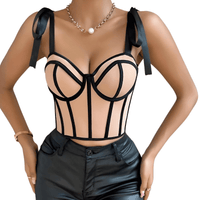 Thumbnail for Women's Trendy Lace Up Straps Crop Top -, Crop Top , Drestiny , Apricot, Australia, Black, Canada, Casual Shirts, Crop Tops, Dress Shirts, Gender_Women, L, M, New Zealand, Pink, S, Sleeveless, United Kingdom, United States , Drestiny , www.shopdrestiny.com