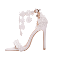 Thumbnail for Women's Ankle Strap Sandals With Lace Flower -, Heels , Drestiny , Australia, Beige, Blue, FR, Gold, Green, Heels, High Heels, New Zealand, Pink, Purple, Red, Sandals, United Kingdom, United States, White, Yellow , Drestiny , www.shopdrestiny.com