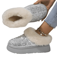 Thumbnail for Women's Ankle Snow Boot Slippers Winter New Fashion Shiny Fur Short Plush Warm Flats Slippers Platform Shoes, Drestiny, Boots, Ankle Boots, Slippers, Glitter Slippers, Looking for UGG Slippers, Women's, Pink, Black, Blue Grey, Gold, 6, 6.5, 7.5, 8.5, 9, 9.5, 10, 10.5, 11, shopdrestiny.com