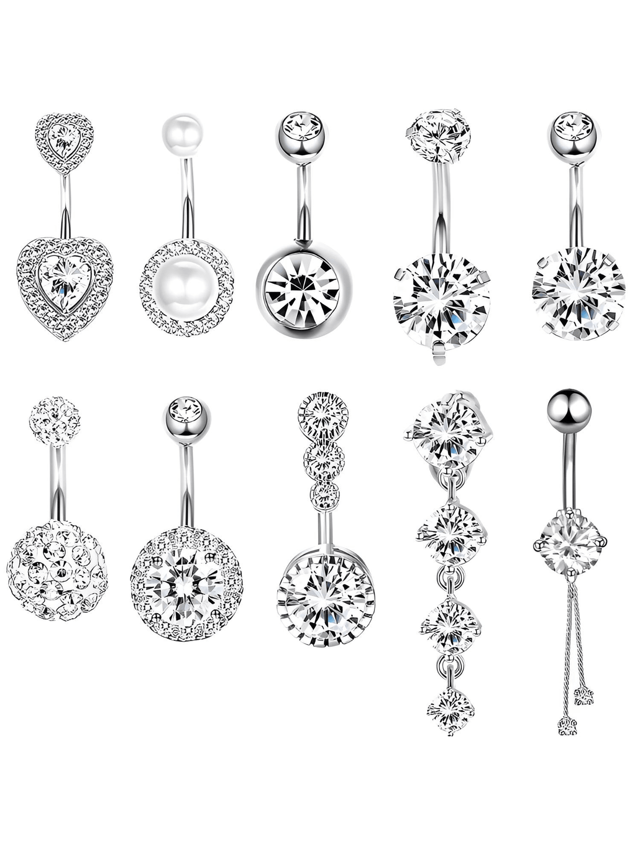 Women's 316L Surgical Steel Belly Piercing Jewelry -, Body Jewelry , Drestiny , Australia, Body Jewelry, Canada, Gender_Women, Gold, New Zealand, Silver, United Kingdom, United States, White , Drestiny , www.shopdrestiny.com