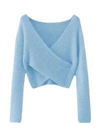 Thumbnail for Women's Fluffy Crop Sweater