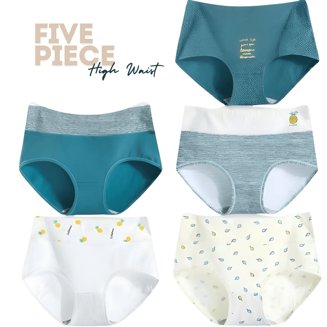 Women's Cotton Briefs - Five Pack! -, Panties , Drestiny , Australia, Dark Red, Gender_Women, Green, L, Light Blue, M, New Zealand, Pink, Purple, Red, Teal, Underwear, United Kingdom, United States, White, XL, XXL, Yellow , Drestiny , www.shopdrestiny.com