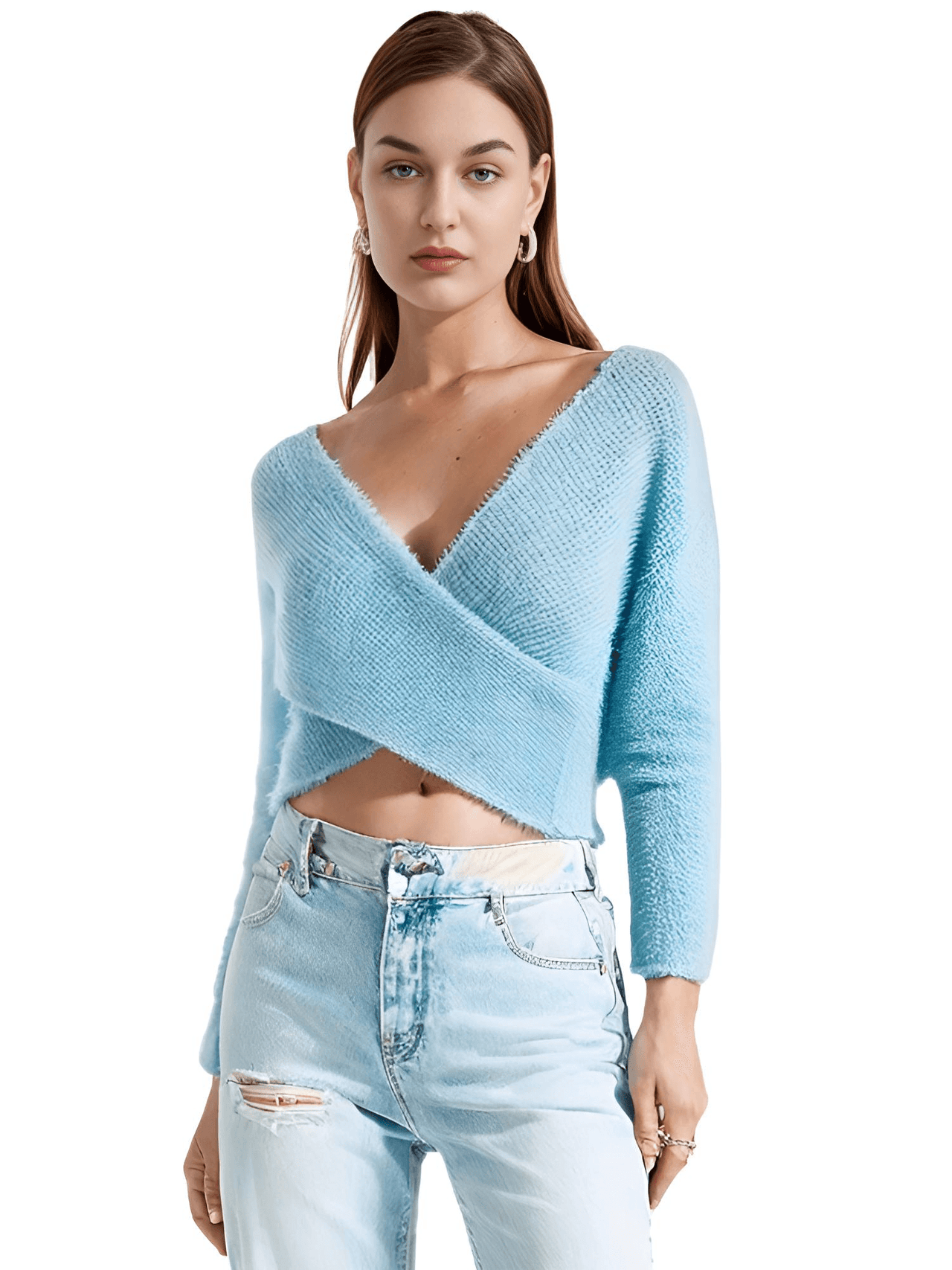 Women's Fluffy Crop Sweater