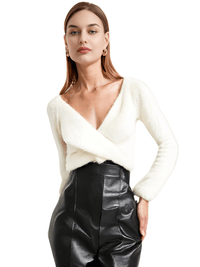 Thumbnail for Women's Fluffy Crop Sweater