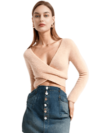 Thumbnail for Women's Fluffy Crop Sweater