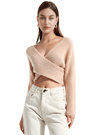 Thumbnail for Women's Fluffy Crop Sweater