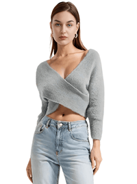 Thumbnail for Women's Fluffy Crop Sweater