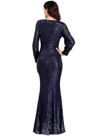 Thumbnail for Women's Full Sequins Prom Party Gown - In 8 Colors! -, Dress , Drestiny , 10, 12, 14, 16, 18, 18W, 20, 20W, 22, 22W, 4, 6, 8, Australia, Black, Blue, Canada, Dark Blue, Dark Green, Gold, Green, L, Long Sleeves, M, Maxi Dresses, New Zealand, Pink, S, Steel Blue, United Kingdom, United States, Wine Red, XL, XXL , Drestiny , www.shopdrestiny.com