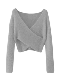 Thumbnail for Women's Fluffy Crop Sweater