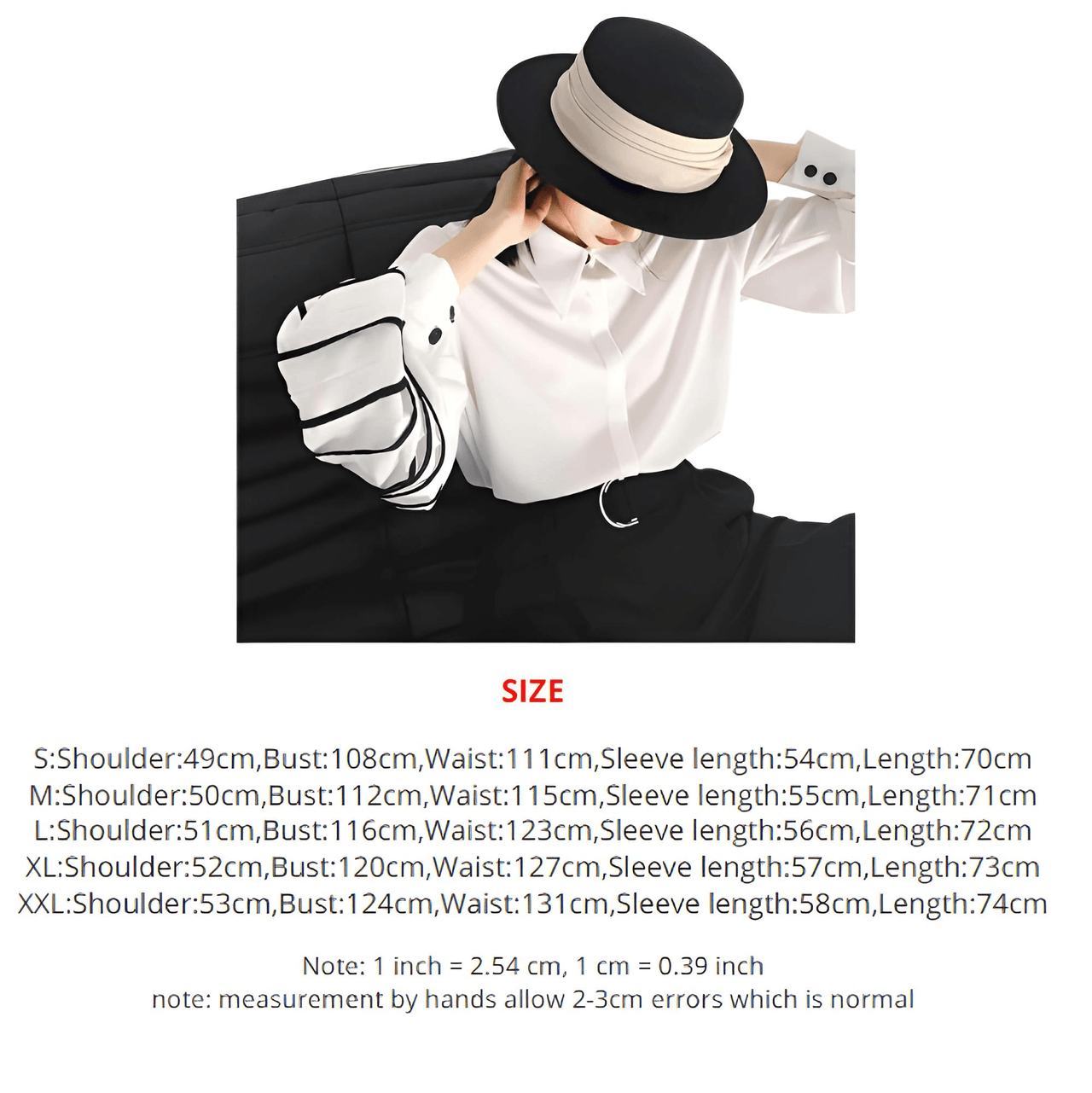 Women's High Fashion Lapel Blouse -, Blouse , Drestiny , Australia, Black, Blouses, Canada, Dress Shirts, L, Long Sleeves, M, New Zealand, S, United Kingdom, United States, White, XL, XXL , Drestiny , www.shopdrestiny.com