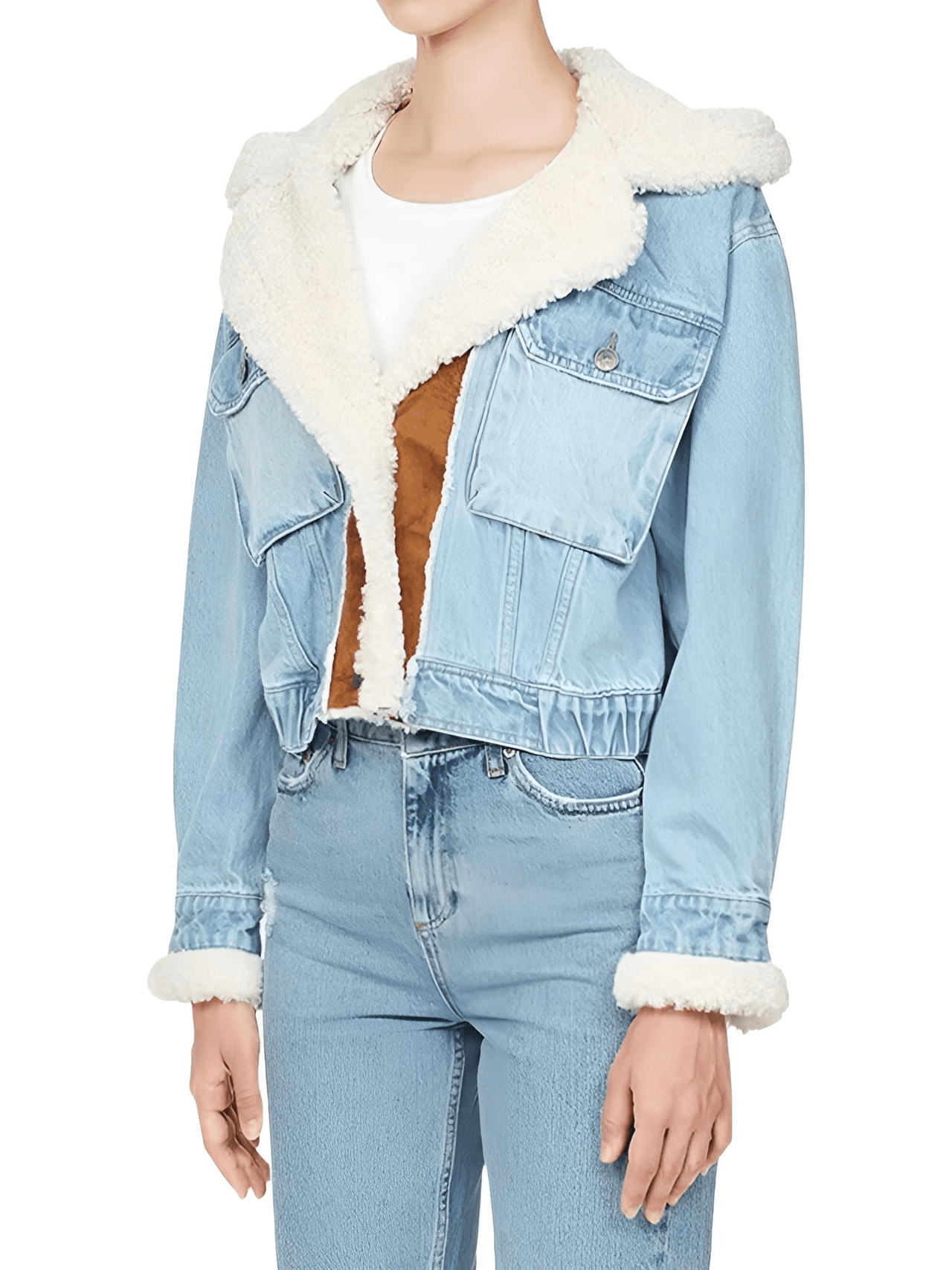 Women's Hooded Patchwork Denim Jacket -, Coat , Drestiny , Australia, Blue, Brown, Canada, Coats, FR, Jackets, L, Light Blue, M, New Zealand, S, United Kingdom, United States, White, XL , Drestiny , www.shopdrestiny.com