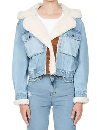 Thumbnail for Women's Hooded Patchwork Denim Jacket -, Coat , Drestiny , Australia, Blue, Brown, Canada, Coats, FR, Jackets, L, Light Blue, M, New Zealand, S, United Kingdom, United States, White, XL , Drestiny , www.shopdrestiny.com