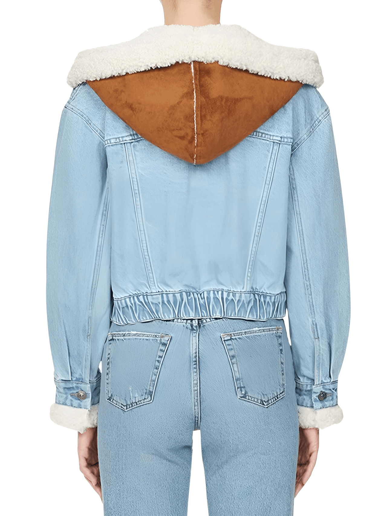 Women's Hooded Patchwork Denim Jacket -, Coat , Drestiny , Australia, Blue, Brown, Canada, Coats, FR, Jackets, L, Light Blue, M, New Zealand, S, United Kingdom, United States, White, XL , Drestiny , www.shopdrestiny.com