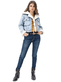 Thumbnail for Women's Hooded Patchwork Denim Jacket -, Coat , Drestiny , Australia, Blue, Brown, Canada, Coats, FR, Jackets, L, Light Blue, M, New Zealand, S, United Kingdom, United States, White, XL , Drestiny , www.shopdrestiny.com