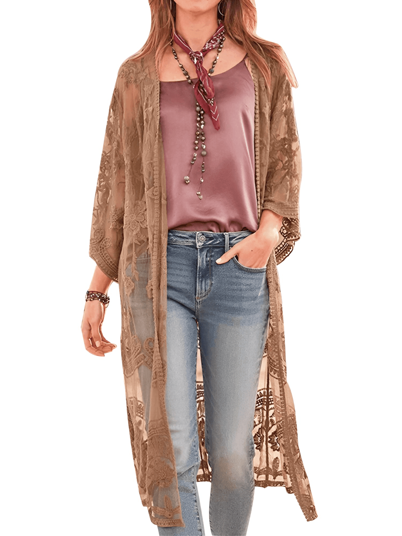 Women's Lace Kimono Top -, Cardigan , Drestiny , Australia,Black,Blouses,Brown,Canada,Dark Olive Green,Dark Red,Dress Shirts,Gender_Women,Gold,Light Blue,New Zealand,Pink,Sienna,United Kingdom,United States,White,Wine Red , Drestiny , www.shopdrestiny.com