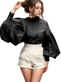 Thumbnail for Women's Lantern Sleeve Blouse -, Blouse , Drestiny , 4XL, 5XL, Australia, Black, Blouses, Casual Shirts, Dress Shirts, L, Long Sleeves, M, New Zealand, Purple, S, United Kingdom, United States, White, XL, XXL, XXXL , Drestiny , www.shopdrestiny.com