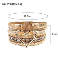 Thumbnail for Women's Leather Hollow Heart Charm Bracelets -, Bracelet , Drestiny , Australia, Beige, Black, Bracelets, Brown, Canada, Coffee, Dark Blue, Dark Grey, Dark Olive Green, Gender_Women, Gold, Green, Grey, Khaki, Light Blue, Navy, New Zealand, Pink, Purple, Red, Silver, United Kingdom, United States, White, Wine Red , Drestiny , www.shopdrestiny.com