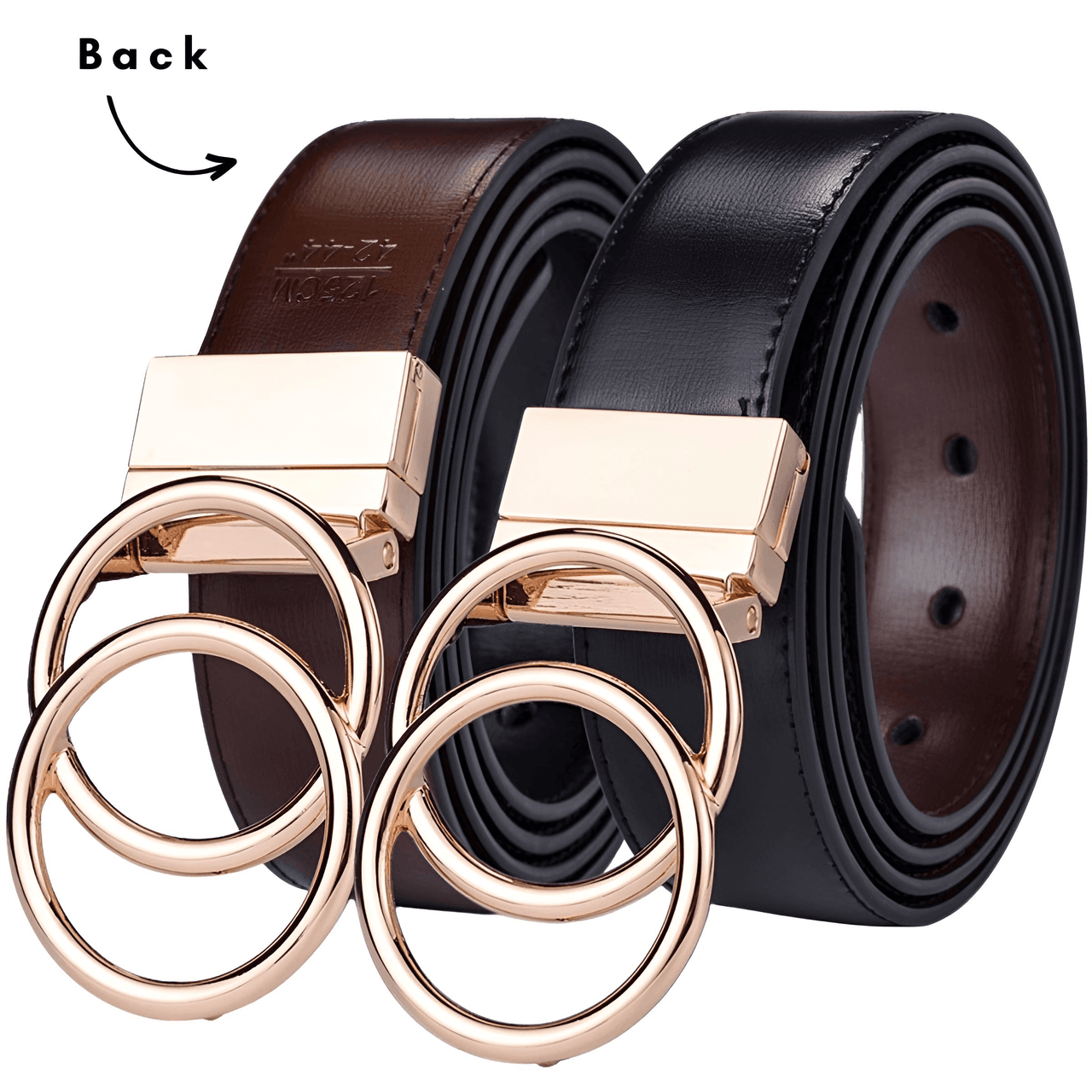 Women's Leather Reversible Belt Double O Ring -, Belts , Drestiny , Australia, Belts, Black, Brown, Canada, Coffee, Dark Blue, Dark Brown, Gender_Women, Light Brown, New Zealand, United Kingdom, United States , Drestiny , www.shopdrestiny.com