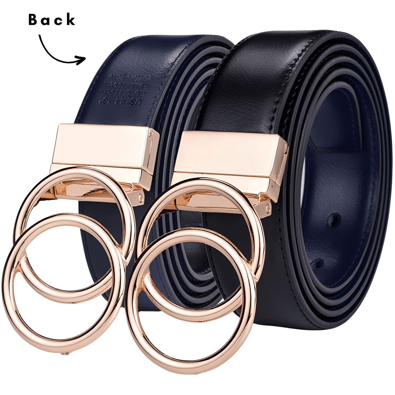 Women's Leather Reversible Belt Double O Ring -, Belts , Drestiny , Australia, Belts, Black, Brown, Canada, Coffee, Dark Blue, Dark Brown, Gender_Women, Light Brown, New Zealand, United Kingdom, United States , Drestiny , www.shopdrestiny.com