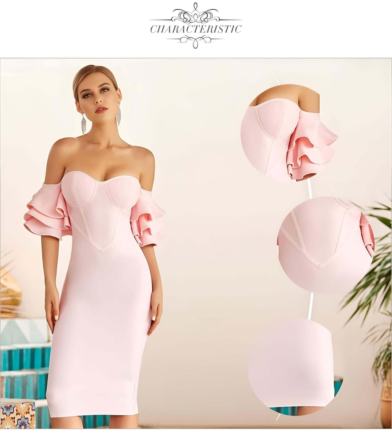 Women's Off Shoulder Butterfly Short Sleeve Dress -, Midi Dress , Drestiny , Australia, Black, Canada, Deep Pink, FR, Knee Length Dresses, L, M, Midi Dresses, New Zealand, Off Shoulder, Pink, S, Short Sleeves, Strapless, United Kingdom, United States, XS , Drestiny , www.shopdrestiny.com