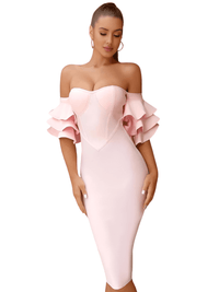 Thumbnail for Women's Off Shoulder Butterfly Short Sleeve Dress -, Midi Dress , Drestiny , Australia, Black, Canada, Deep Pink, FR, Knee Length Dresses, L, M, Midi Dresses, New Zealand, Off Shoulder, Pink, S, Short Sleeves, Strapless, United Kingdom, United States, XS , Drestiny , www.shopdrestiny.com