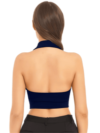 Thumbnail for Women's Office Chic Backless Halter V-Neck Crop Vest -, Vests , Drestiny , Australia, Black, Brown, Canada, Dark Blue, Khaki, L, M, Navy, New Zealand, S, United Kingdom, United States, Vests, White, XL, XXL , Drestiny , www.shopdrestiny.com