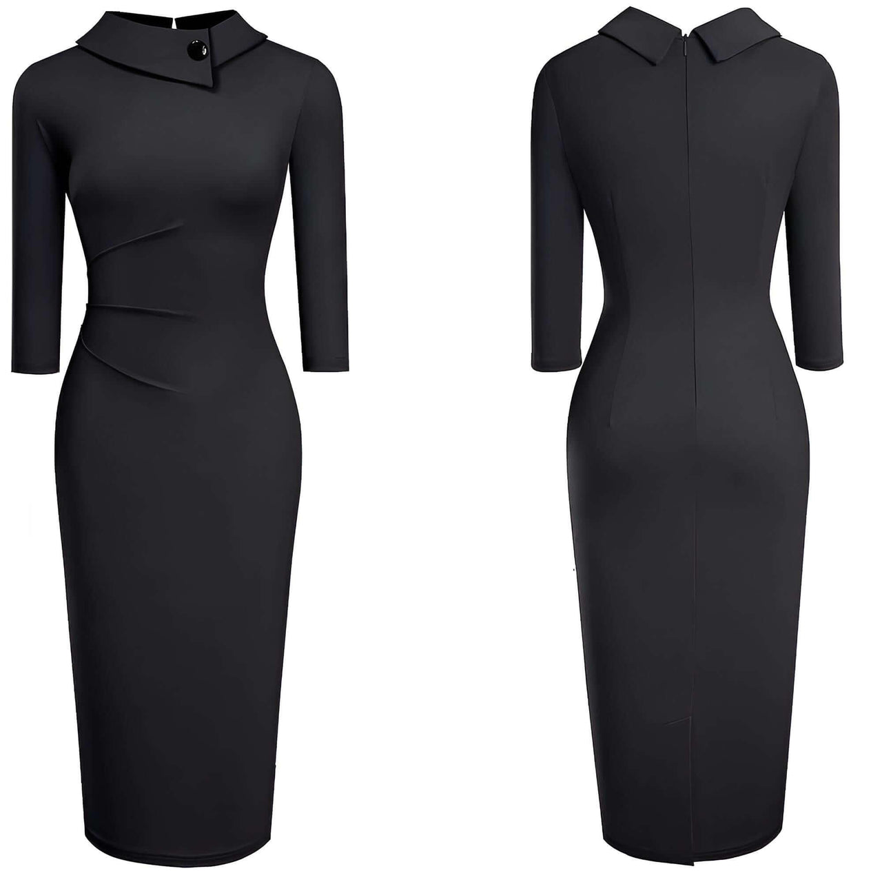 Women's Office Pencil Dress -, Dress , Drestiny , Australia, Black, Canada, Champagne, Fuchsia, Knee Length Dresses, L, Light Blue, Long Sleeves, M, Midi Dresses, Navy, New Zealand, S, Short Sleeves, Turquoise, United Kingdom, United States, XL, XXL , Drestiny , www.shopdrestiny.com